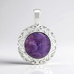 Ciondolo in argento con Charoite