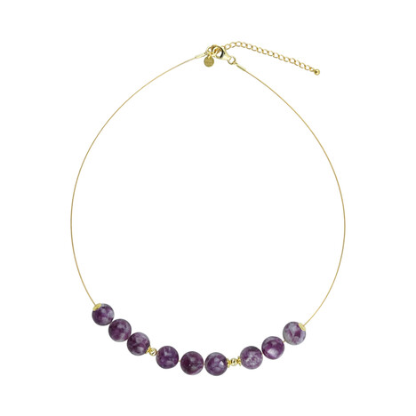 Lepidolith-Silberhalskette