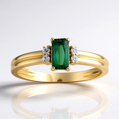 Anello in oro con Tormalina Verde di Benedito