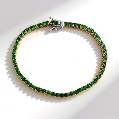 Bracciale in argento con Smeraldo Zambia