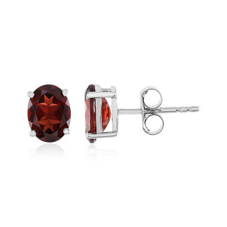Indian Garnet Silver Earrings
