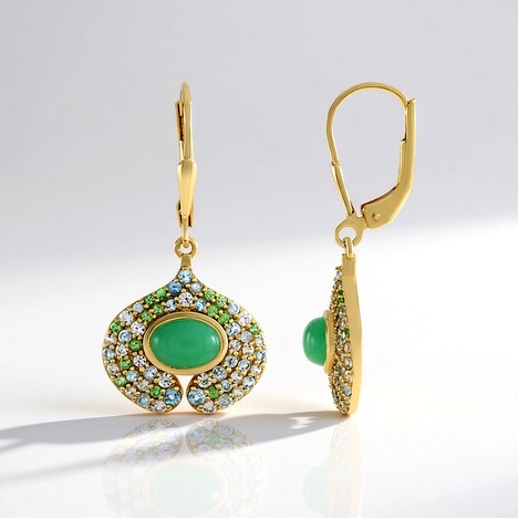 Orecchini in argento con Crisoprasio (KM by Juwelo)