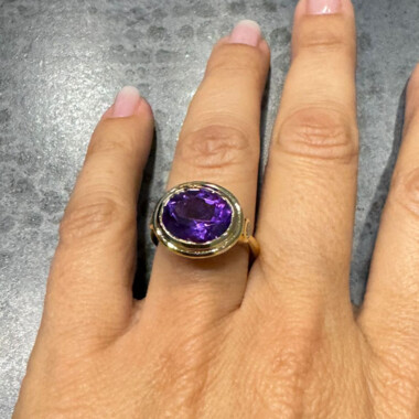 Bague en argent et Améthyste de Sibérie (Adela Silber)
