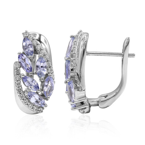 Boucles d'oreilles en argent et Tanzanite