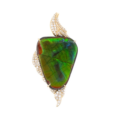 14K Ammolite Gold Pendant (de Melo)