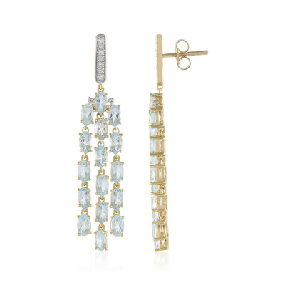Boucles d'oreilles en argent et Topaze bleu ciel