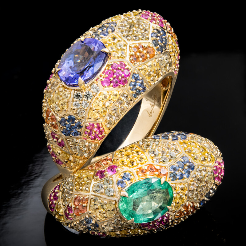 Sambia-Smaragd-Goldring (de Melo)