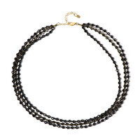 Collier en argent et Spinelle noir