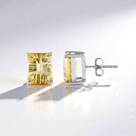 Boucles d'oreilles en argent et Citrine multicolore