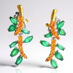 Orecchini in argento con Smeraldo Zambia (Gems en Vogue)