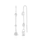 Zilveren oorbellen met witte topaasstenen