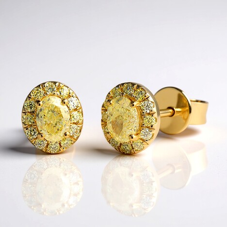 Boucles d'oreilles en or et Diamant SI2 jaune (CIRARI)