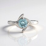 Anello in argento con Topazio Blu Cielo