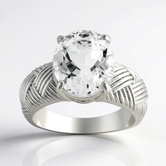 Anello in argento con Topazio Bianco