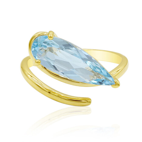 Anillo en oro con Topacio azul cielo (Adela Gold)