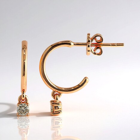 Boucles d'oreilles en or et Diamant rose de France SI1 d'Argyle  (Annette)