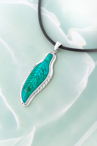 Pendentif en argent et Turquoise bleue de Mohavie (Art of Nature)