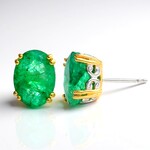 Orecchini in argento con Smeraldo pozzo D8 (Gems en Vogue)