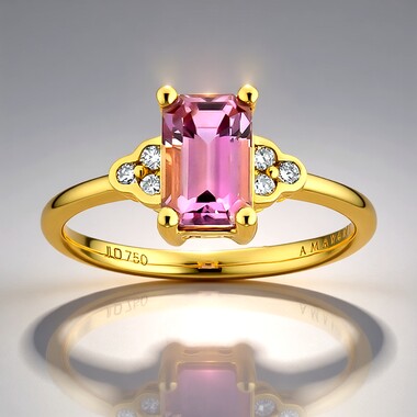 Bague en or et Diaspora rose (AMAYANI)
