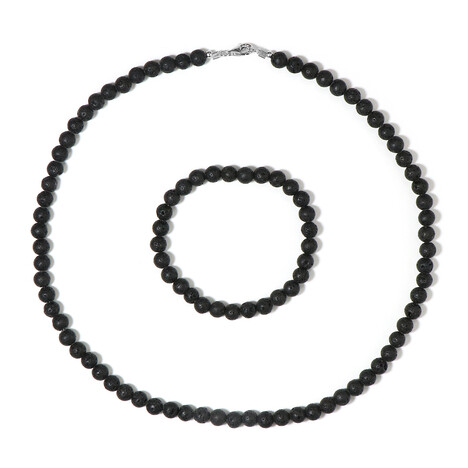 Schwarze Lava-Silberset