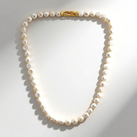 Collana in argento con Perla d'Acqua Dolce Bianca (TPC)