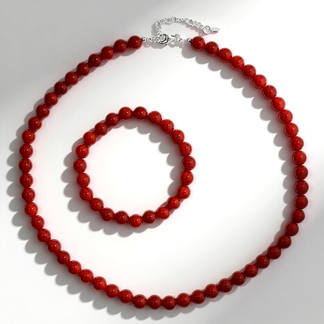 Parure en argent et Onyx rouge