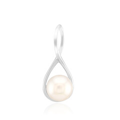 Pendentif en argent et Perle blanche de culture d'eau douce (Michelle Albala)