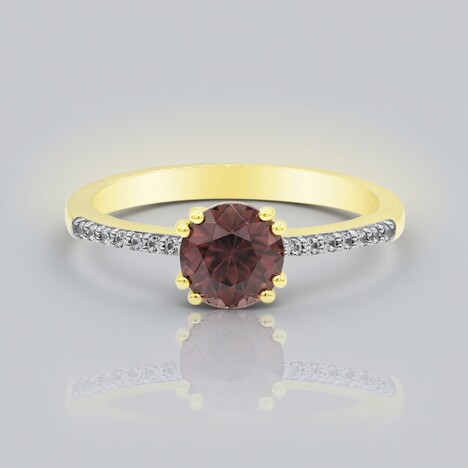 Anello in oro con Zircone Rosa