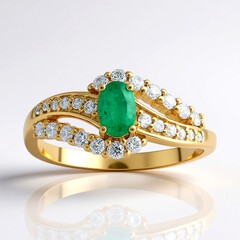 Anello in oro con Smeraldo Zambia