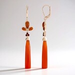 Orecchini in argento con Calcedonio Arancione (KM by Juwelo)