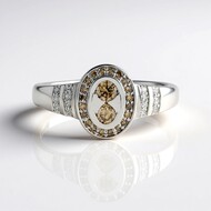 I2 Champagner-Diamant-Silberring (de Melo)