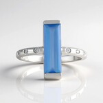 Anello in argento con Calcedonio Blu