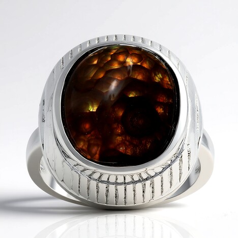 Anello in argento con Agata di Fuoco