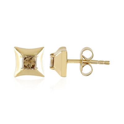 Orecchini in argento con Diamante Cioccolato I3