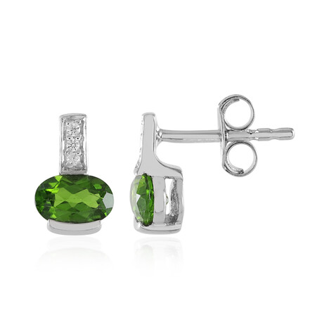 Orecchini in argento con Diopside Russo