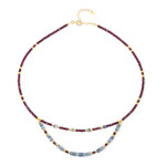 Collar en plata con Granate de Mozambique (Riya)