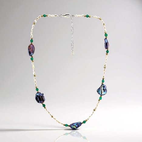 Collana in argento con Perla Keshi Mistica (TPC)