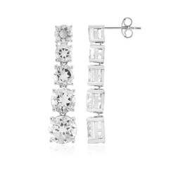 Zilveren oorbellen met witte topaasstenen