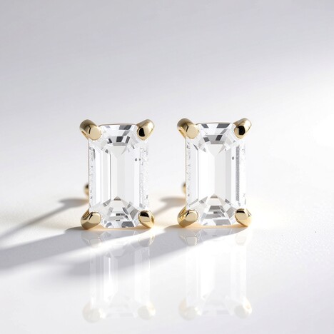 Orecchini in oro con Zaffiro Bianco (Adela Gold)
