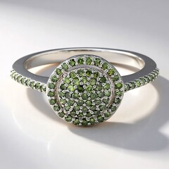Anello placcato in platino con Diamante Fancy