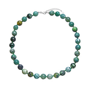 Mongolischer Achat-Silberhalskette