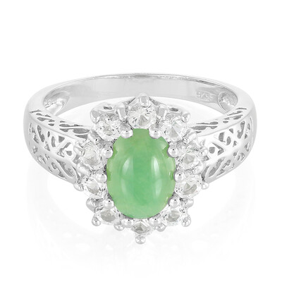 Anello in argento con Crisoprasio Imperiale