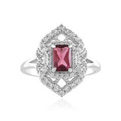 Bague en argent et Tourmaline rose du Nigéria