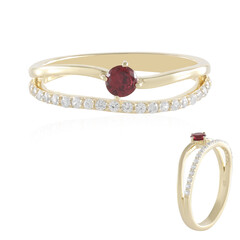 Gouden ring met een edele rode spinel