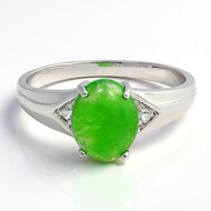 Anello in argento con Crisoprasio Imperiale