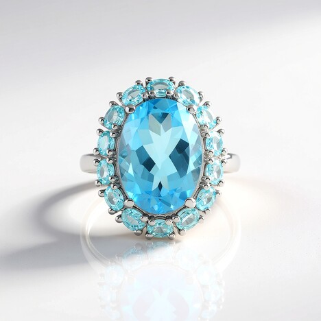 Anello in argento con Topazio Blu Cielo
