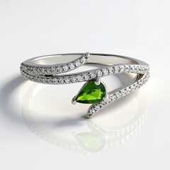 Anello in argento con Diopside Russo
