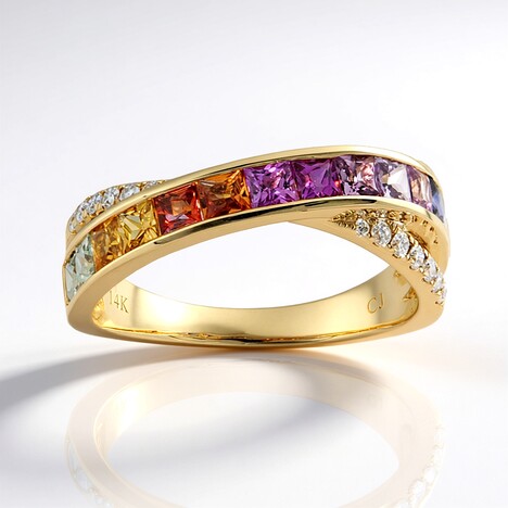Anello in oro con Zaffiro Fancy (CIRARI)