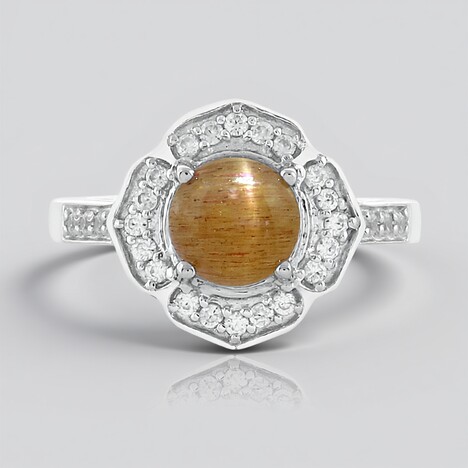 Anello in argento con Pietra del Sole Occhio di Gatto