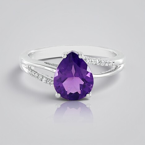Anello in argento con Ametista Siberiana